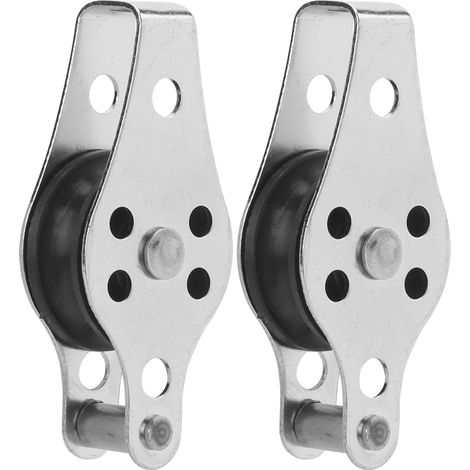 2 poulies en nylon avec réa en acier inoxydable, bloc de poulie pour bateau kayak, corde à poulie double (1/5)