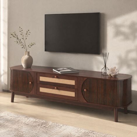 MEUBLIV Mueble TV 170 x 46 x 39,5 cm natural con almacenaje, puertas y cajones (1/5)