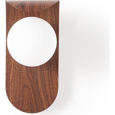Aplique De Pared "NARA" - Efecto Madera - G9 - Madera oscura