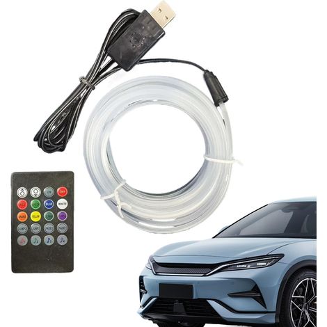 Car Interior Ambient Lighting, 7-Color LED Strip with Voice Activation Automotive Trim for Dashboard, Monitor, Roof, Shelf, Yard, Bedroom, Living Room, TV (1/5)