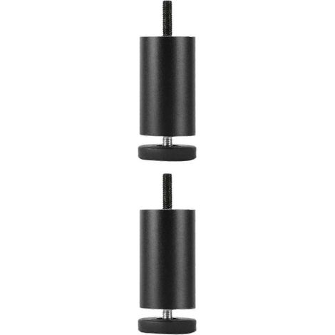 Deux pieds de meubles réglables en alliage d'aluminium, adaptés aux canapés, chaises et lits 6 cm argentés, 15 cm noirs. (1/5)