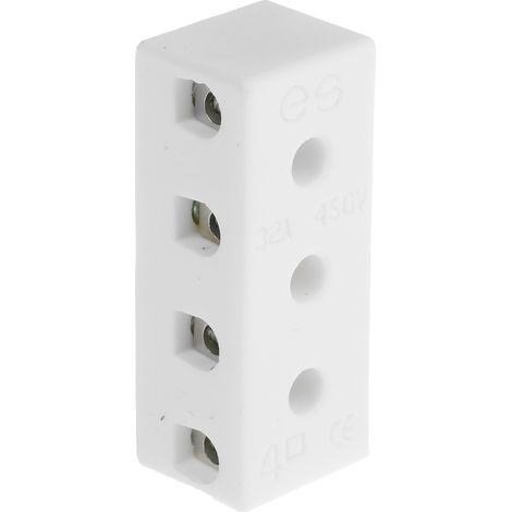 Bornier de raccordement RS PRO, 4 pôles , A visser, 4mm², 5 32A ( Prix pour Paquet de 5 ) (1/3)