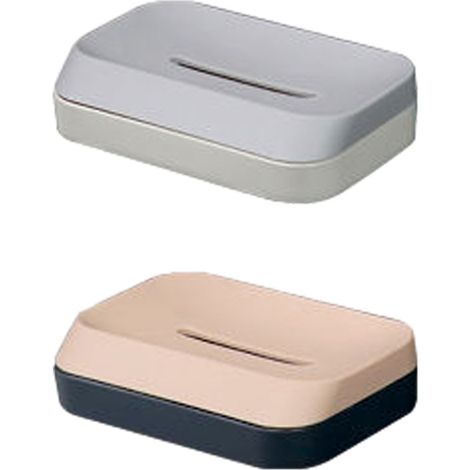 Porte-savon de douche, lot de 2, support mural, boîte à savon pour douche, salle de bain, baignoire, lavabo de cuisine, garde les savons au sec, aucun perçage requis, adhésif inclus (Style : Style 3 ) (1/5)