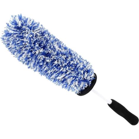 Brosse Jantes Voiture,Brosse de Nettoyage en Microfibre,Pas de Rayures Brosse Jantes,Brosse a Jante Microfibre pour Nettoyage Complet et Délicat des Jantes de Voiture Sans Créer de Rayure (Bleu)