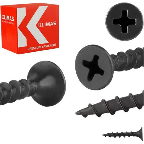Vis À Bois - 3,5 X 25 Mm - Pour Plaques De Plâtre Sur Support Bois - Tête Conique Ph-2 - Acier Phosphaté - 1000 Pièces (1/3)