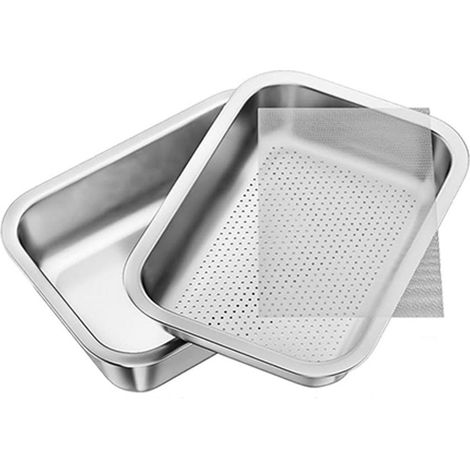 Filiyano – Kit de germination 26 – Plateau de germination en acier inoxydable — Kit de germination 26 x 19 cm pour micro-pousses et germes — (1/5)