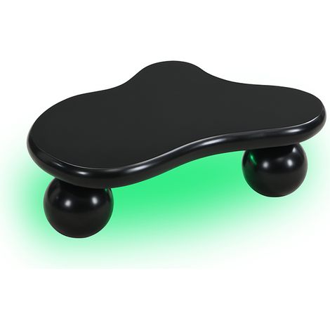ELVMI Tavolino da salotto con LED e bordi arrotondati, forma a nuvola, per soggiorno o cameretta, MDF, Nero (1/4)
