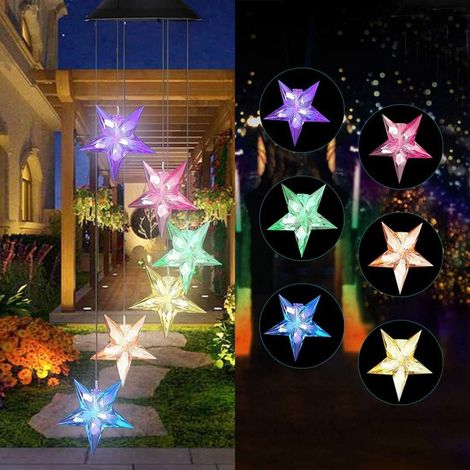 Carillon éolien solaire lumineux - Décoration de jardin étanche et romantique (1/3)