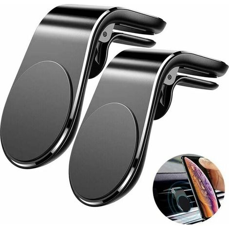 Soporte magnético para teléfono para automóvil, paquete de 2, soportes magnéticos para ventilación de aire para iPhone, Samsung, Huawei, Xiaomi y la mayoría de los teléfonos inteligentes. (1/5)