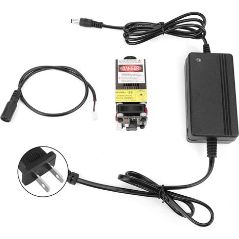 Module laser bleu 2.3W 445nm focalisable TTL PWM + adaptateur secteur pour graveur laser DIY, prise US (1/5)