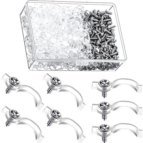 (Transparent) 200pcs Clip de Fixation Pour Bande LED10mm, Clip de Support de Fixation de Bande de Lumière en Silicone,Light Strip Clips avec 200 pcs (1/5)