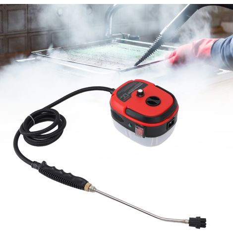 Nettoyeur à Vapeur Portatif 1500W Machine de Nettoyage Pressurisée Haute Température avec 4 Brosses et Tube pour Cuisine Salle de Bain Voiture Rouge (1/4)
