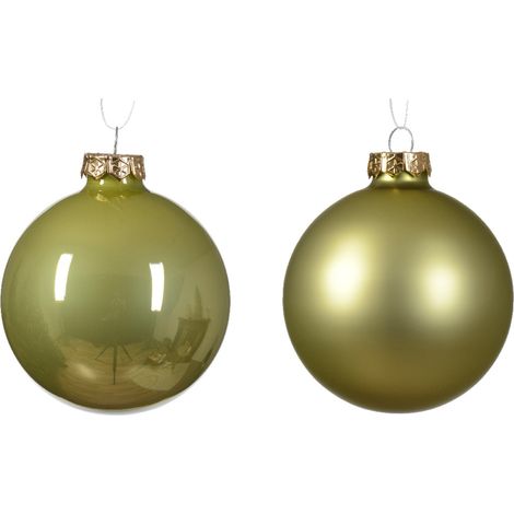 Palline in vetro per albero di natale verde pistacchio decorazione natalizia -2 palline da Ø 3.5 cm (1/3)