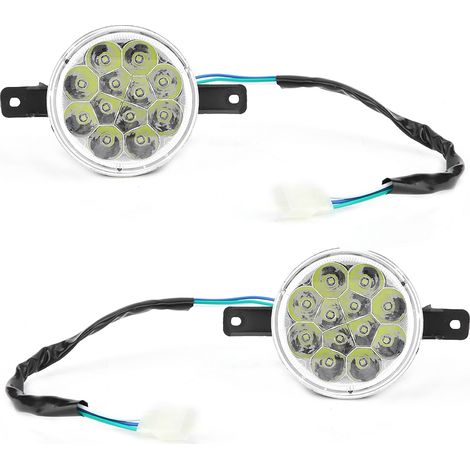 2x Phares LED 12V Gauche Droite Moto Quad 150cc 250cc, Lampe de Phare pour ATV Cross (1/3)