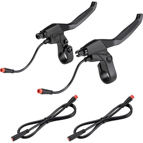 Paire de leviers de frein à 2 broches avec rallonge Poignées de levier de frein pour vélo électrique, 2 fils, gauche et droite, pièces de rechange pour vélo électrique (1/5)