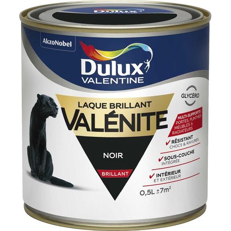 Peinture Laque Valénite Brillant Noir 0,5 L - Dulux Valentine