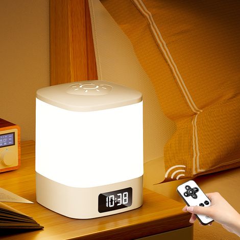Réveil veilleuse LED portable télécommande affichage heure (1/3)
