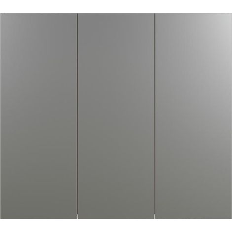 Badezimmerschrank mit Spiegel und 3 Türen L90 cm - PUREBLISS