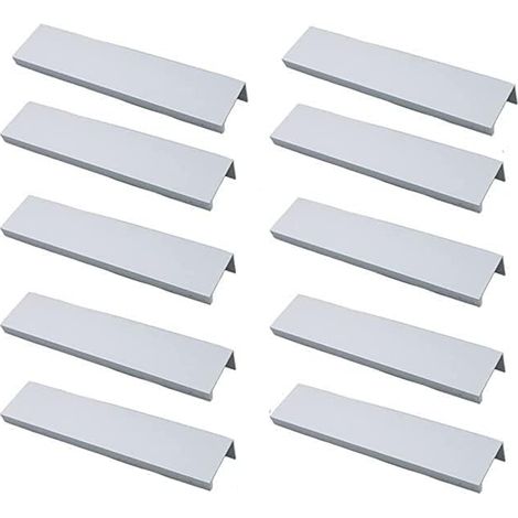 BRAVIX Lot de 10 Poignée Profil Poignée de Meuble Cuisine - Poignée Invisible Poignee de Meuble  Poignée Meuble en Alliage d'Aluminium Entraxe 96mm
