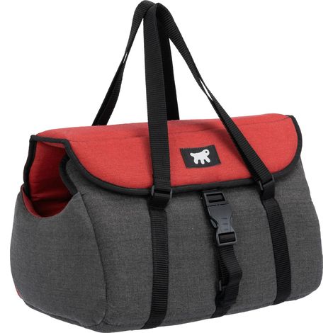 Ferplast MILU' Borsa per il trasporto di gatti e piccoli cani Ferplast MILU' in cotone lavabile con manici regolabili e cinghietta di sicurezza inclusa. Variante 35 - Misure: 37 x 21 x h 22.5 cm - Ott