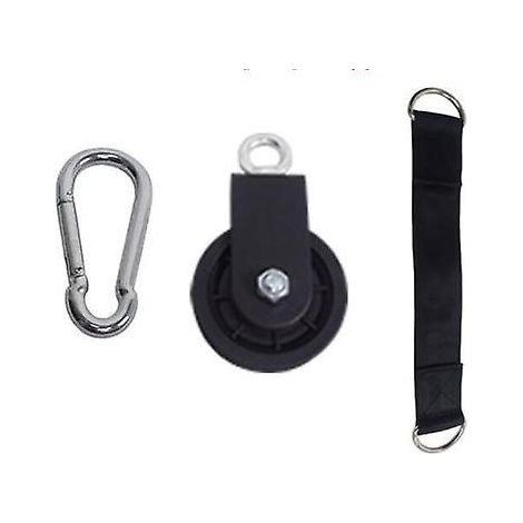 Einzelne drehbare Umlenkrolle für Ballastkabel mit Aufhängegurt und Karabiner (1/4)