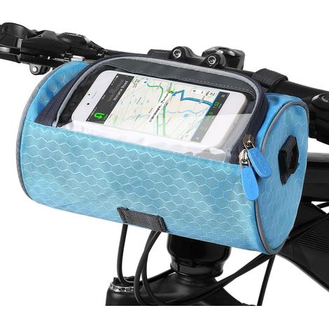 Sacoche de guidon de vélo étanche, support téléphone tactile, sac avant pour VTT, bandoulière incluse