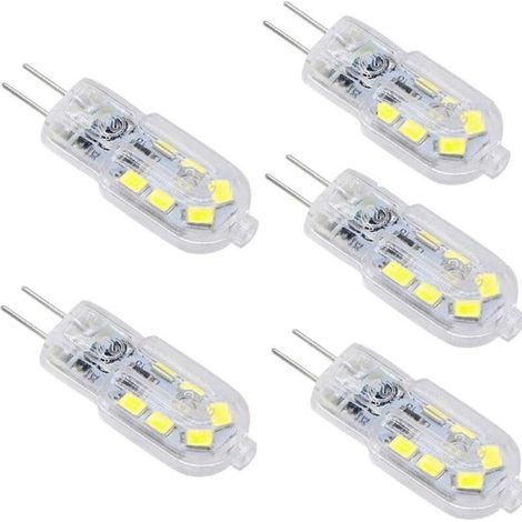Ampoule LED G4 3 W. 200 lm. 12 V CA/CC. Équivalent halogène 25 W. Blanc 6000 K. Ampoule LED SMD 2835, angle de diffusion de 360° pour l'éclairage intérieur des plafonds et des cuisines. Lot de 5. (1/5)