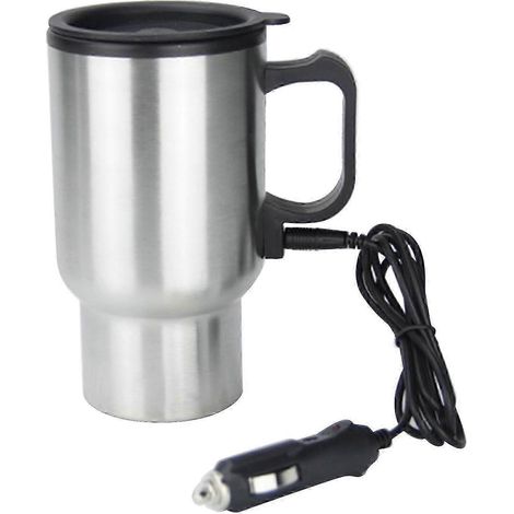 Mug chauffant de voiture 12 V grande capacité, étanche, avec construction en acier et adaptateur allume-cigare (1/4)