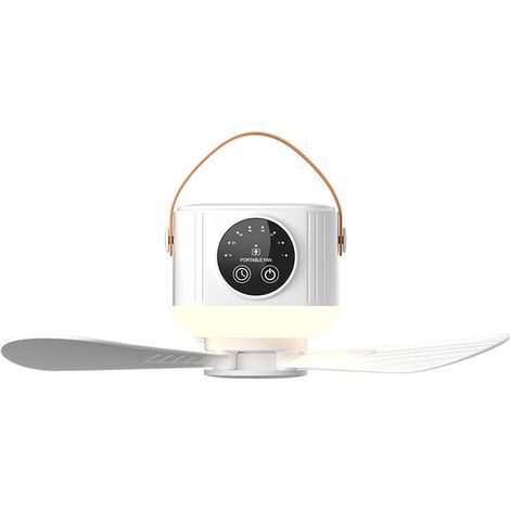Ventilador de camping con luz, 4 velocidades y extraíble Ventilador de techo con luz y mando a distancia, temporizador, USB, ideal para picnics, tiendas de campaña y acampadas. (1/5)