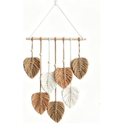 Wandteppich,Deko Blätter Wandteppich für Schlafzimmer(Brown) (1/4)