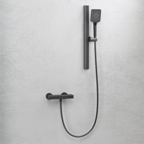 Mai & Mai Soffione Doccia con 3 Modalità, Doccino per Doccia con Tubo Flessibile da 1.5m, Telefono Doccia Universale Facile da Installare Grigio Duschsystem10 (1/5)