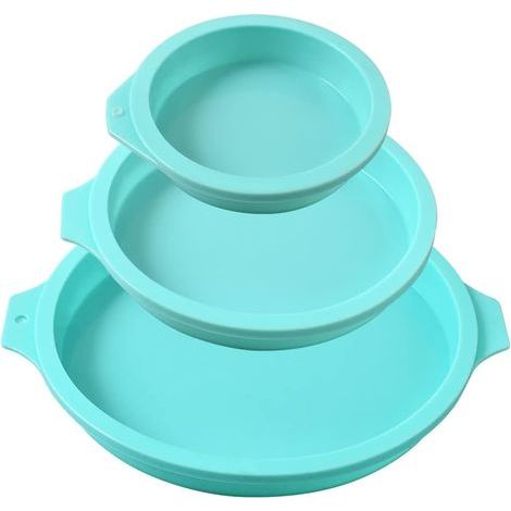 Round silicone cake mold, 3 packs of silicone discs as cake molds, resin coasters, handmade soap - 4"+6"+8" Green (1/5)