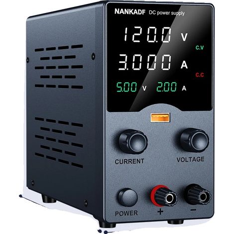 Alimentation CC, 0-30V, 0-10A de sortie, GA1203H-N Noir (1/2)