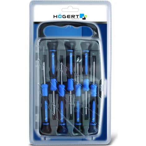 Tournevis de précision Hogert ht1s270 embouts magnétiques manche rotatif