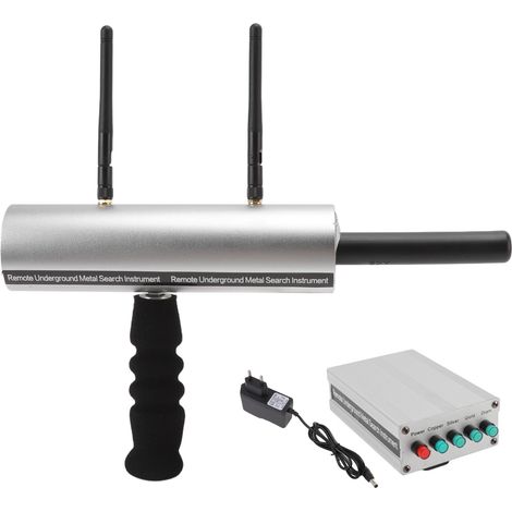 Détecteur métaux – aluminium / argent – profondeur 20m – portée 1000m – 2 antennes – rechargeable – prise EU 100-240V