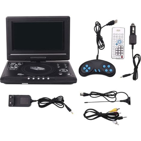 9.8 Pouces Portable Maison Voiture Lecteur Dvd Vcd Cd Jeu Lecteur Tv Usb Radio Adaptateur Support Fm Radio Réception-Prise Européenne (1/2)