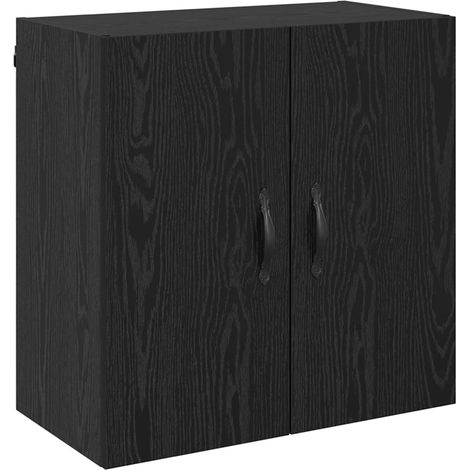 Mobiletto a muro rettangolare moderno pratico contenitore 60 x 31 x 60 cm legno composito nero 020052493