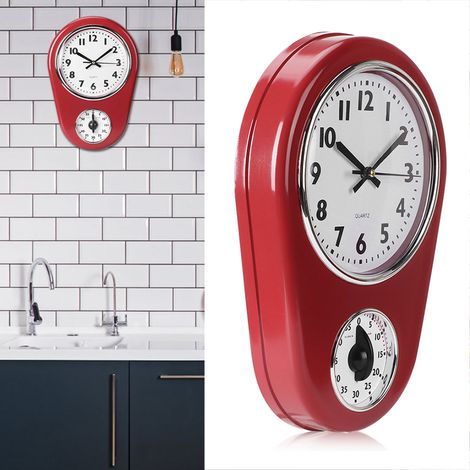 Horloge murale vintage à grande taille, minuteur de cuisine pour la maison (1/5)
