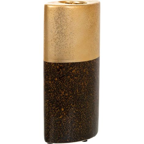Portavelas de cerámica dorado 10,5x6,5x21 (1/5)