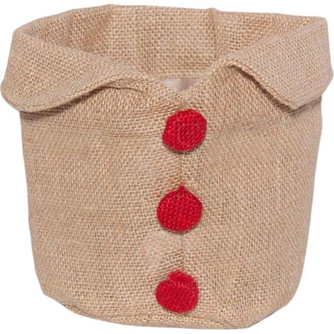Cache-pot en jute naturelle, diam. 15 x 12 cm (lot de 5)