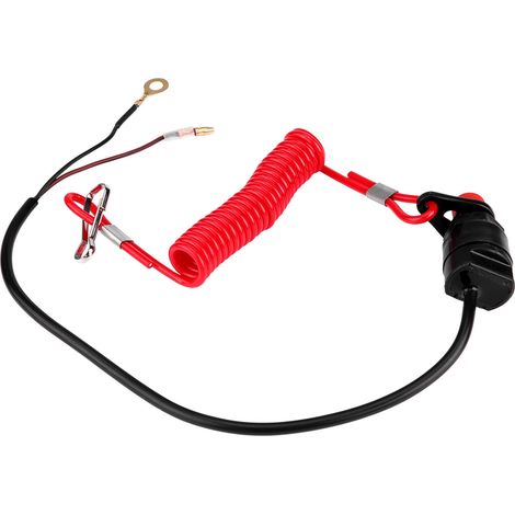 Interrupteur d'arrêt d'urgence pour tondeuse à gazon à moteur hors-bord de moto (avec câble de sécurité) (1/5)