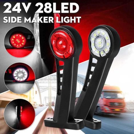 piezas de luces laterales para camión, luces laterales de doble color X11, luces de doble cara para conversión de camión de carga de 24 V (1/4)