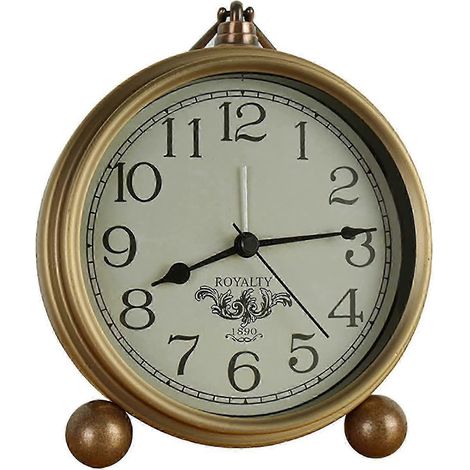 Horloge à quartz silencieuse vintage dorée (1/5)