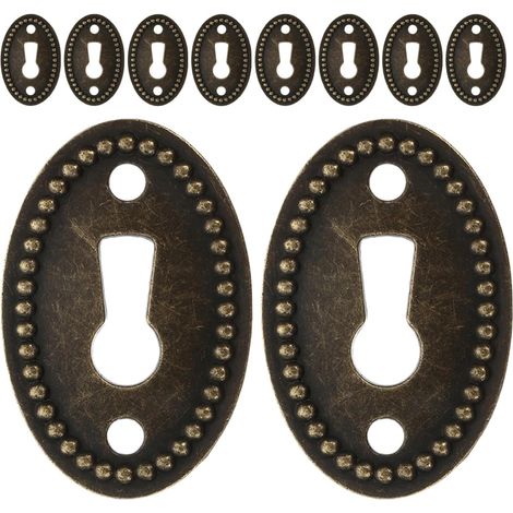 Lot de 10 rosaces ovales en alliage zinc pour serrures placard (1/5)