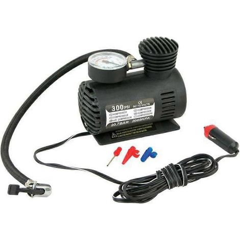 Gonfleur de pneus de voiture 12V, compresseur d'air, gonfleur de pneus en métal, pompe à air haute pression (noir)-13.512cm-Black