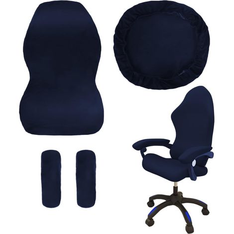 Housses de Chaise de Gaming Lot de 4,nsemble Housse Fauteuil Gamer avec Housses d'accoudoirs/couvertures de Dossier de Chaise/Housse de siège de Chaise,Convient aux chaises de Jeu (Bleu) (1/5)