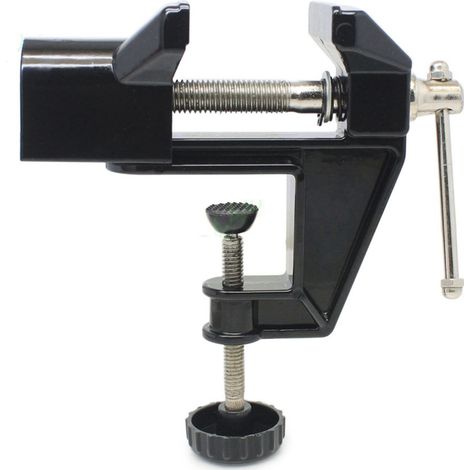 Trade Shop - Tornillo De Banco 50 Mm Mesa Fija Mordaza Base Giratoria - (1/5)
