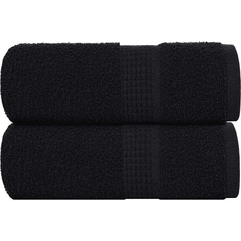 vidaXL Asciugamani da bagno 2 pz FROGN Nero 30x30 cm 100% Cotone