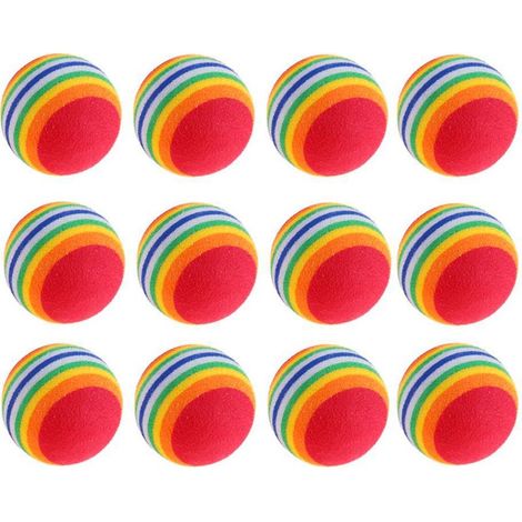 12 Pièces Balle en Mousse pour Chat, Balle Chat Mousse Jouet, Balle Mousse Chat, pour Animaux de Compagnie, Jouets Interactifs, Entraînement au Rebond des Chats, Augmente Le Plaisir des Chats (1/5)