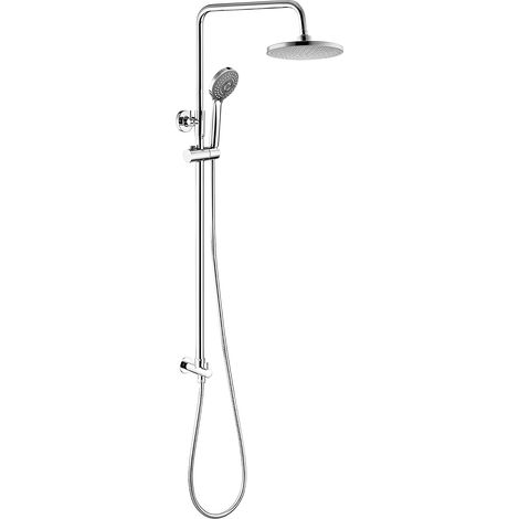 Signature Round Shower Riser Kit with Three Function Handset and Fixed Head - Chrome (1/2)